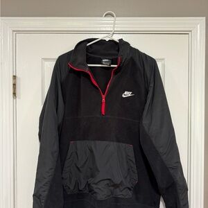Nike Black and Red Windbreaker Jacket
